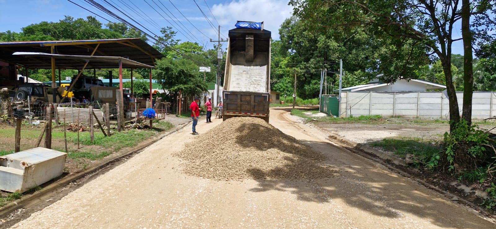 Avance del asfaltado en las inmediaciones de La Casona en Nosara