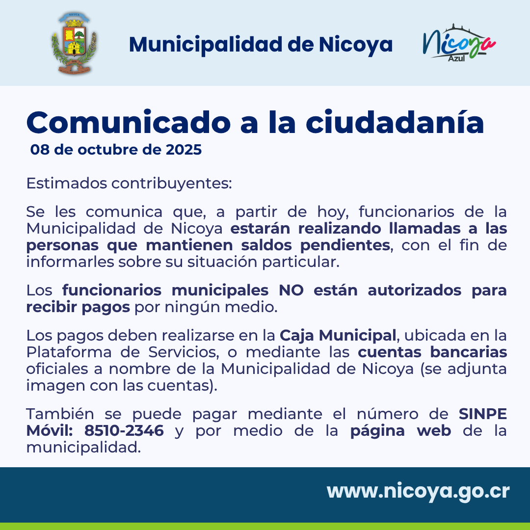 Contribuyentes con saldos pendientes recibirán una llamada de parte de la Municipalidad